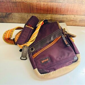 Parcel New York Corduroy Brown/Green Patch Work Rugged Nylon Bag